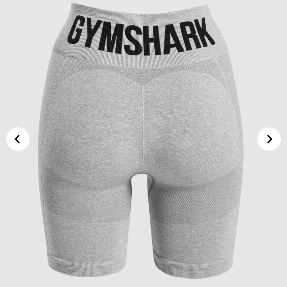 Gymshark Cycling Shorts - Light Grey Marl/Black
